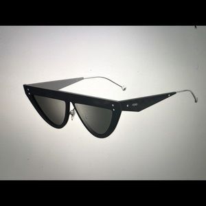 Fendi Black Mirrored Cat Eye Sunglasses